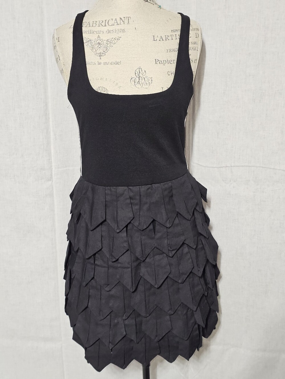 Source Unknown Black Layered Petal Mini Skirt